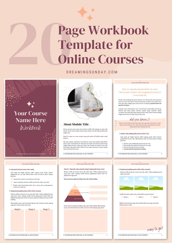 Workbook Template for Online Courses - Canva templates shop preview