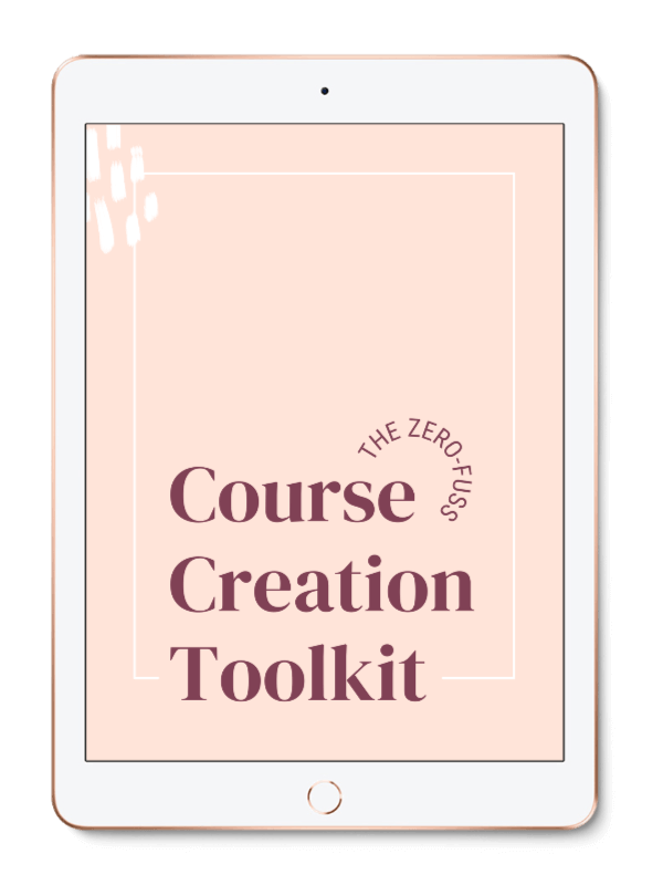 Zero-Fuss Course creation toolkit Preview on a tablet