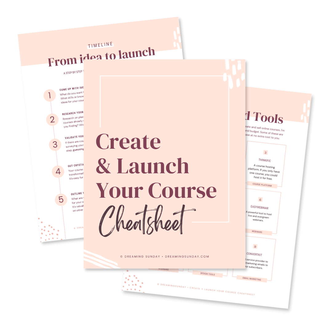 Create and launch your course cheatsheet mockup v2 Create and launch your course cheatsheet mockup v2